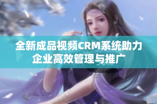 全新成品视频CRM系统助力企业高效管理与推广