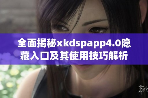 全面揭秘xkdspapp4.0隐藏入口及其使用技巧解析