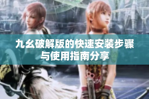 九幺破解版的快速安装步骤与使用指南分享
