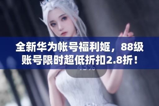 全新华为帐号福利姬，88级账号限时超低折扣2.8折！