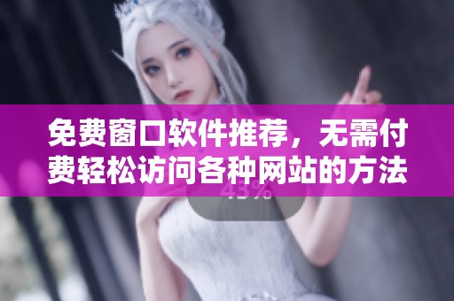 免费窗口软件推荐，无需付费轻松访问各种网站的方法