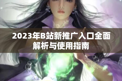 2023年B站新推广入口全面解析与使用指南