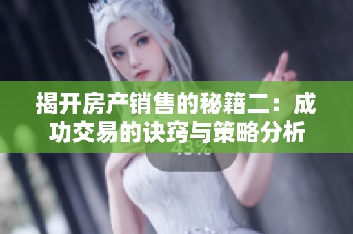 揭开房产销售的秘籍二：成功交易的诀窍与策略分析