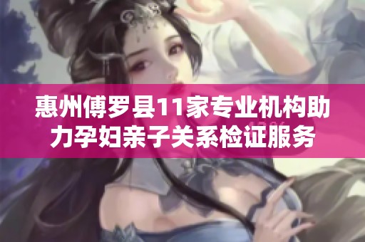 惠州傅罗县11家专业机构助力孕妇亲子关系检证服务