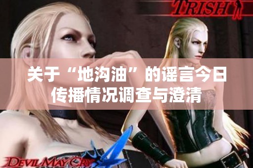 关于“地沟油”的谣言今日传播情况调查与澄清