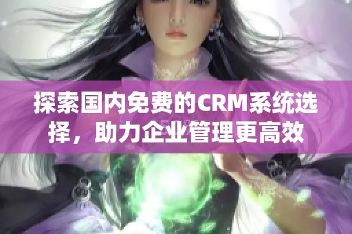 探索国内免费的CRM系统选择，助力企业管理更高效