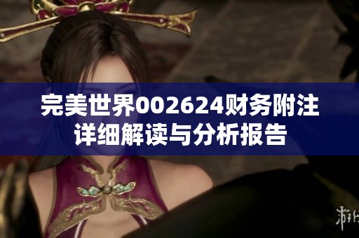 完美世界002624财务附注详细解读与分析报告