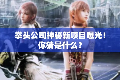 拳头公司神秘新项目曝光！你猜是什么？
