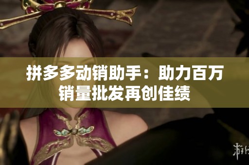 拼多多动销助手：助力百万销量批发再创佳绩
