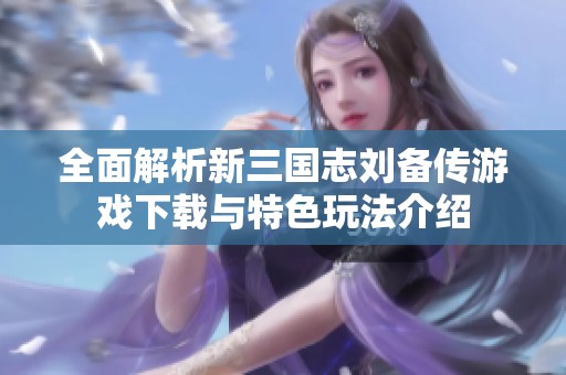 全面解析新三国志刘备传游戏下载与特色玩法介绍