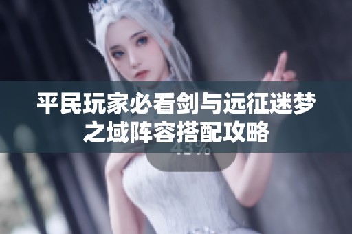 平民玩家必看剑与远征迷梦之域阵容搭配攻略
