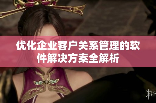 优化企业客户关系管理的软件解决方案全解析