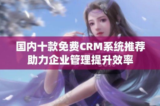 国内十款免费CRM系统推荐助力企业管理提升效率