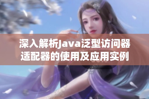 深入解析Java泛型访问器适配器的使用及应用实例