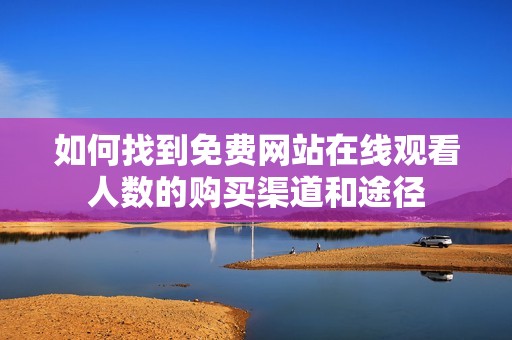 如何找到免费网站在线观看人数的购买渠道和途径