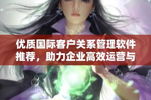 优质国际客户关系管理软件推荐，助力企业高效运营与销售提升