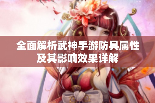 全面解析武神手游防具属性及其影响效果详解
