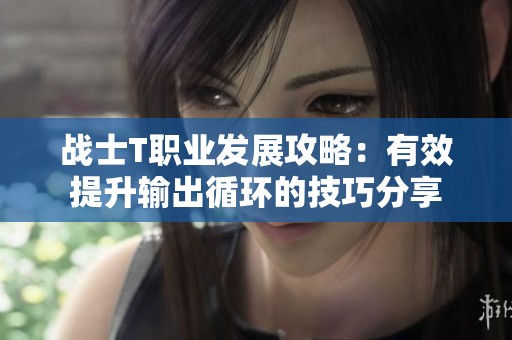 战士T职业发展攻略：有效提升输出循环的技巧分享