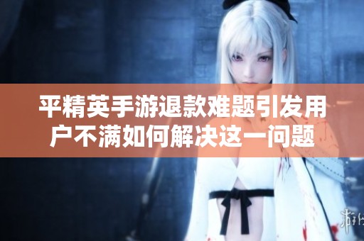 平精英手游退款难题引发用户不满如何解决这一问题
