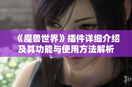 《魔兽世界》插件详细介绍及其功能与使用方法解析