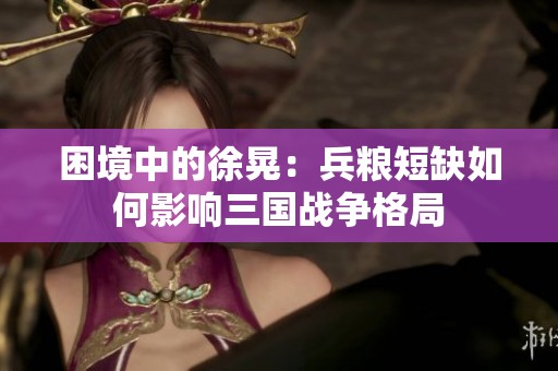 困境中的徐晃：兵粮短缺如何影响三国战争格局