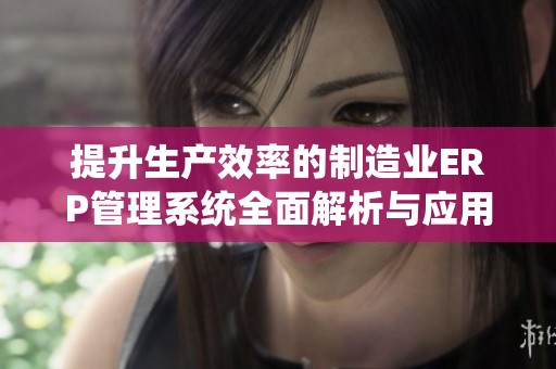 提升生产效率的制造业ERP管理系统全面解析与应用探索