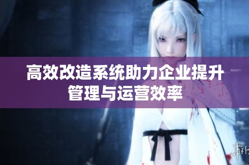 高效改造系统助力企业提升管理与运营效率