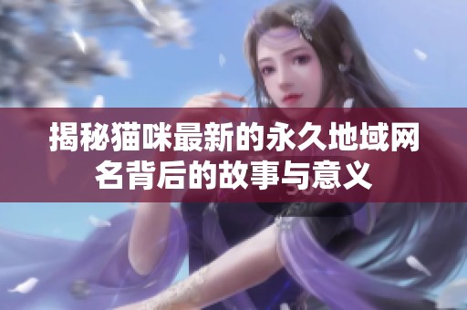 揭秘猫咪最新的永久地域网名背后的故事与意义