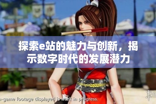 探索e站的魅力与创新，揭示数字时代的发展潜力
